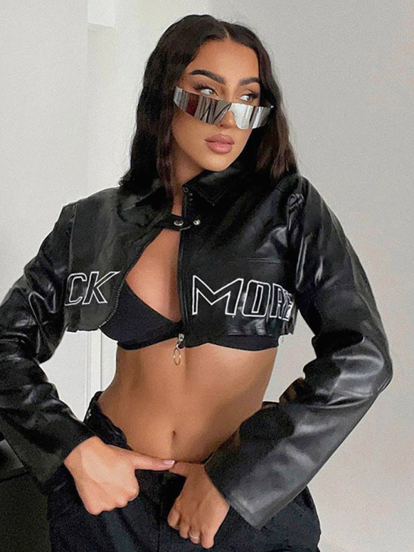 Women's Fashion Biker Leather Short Jacket