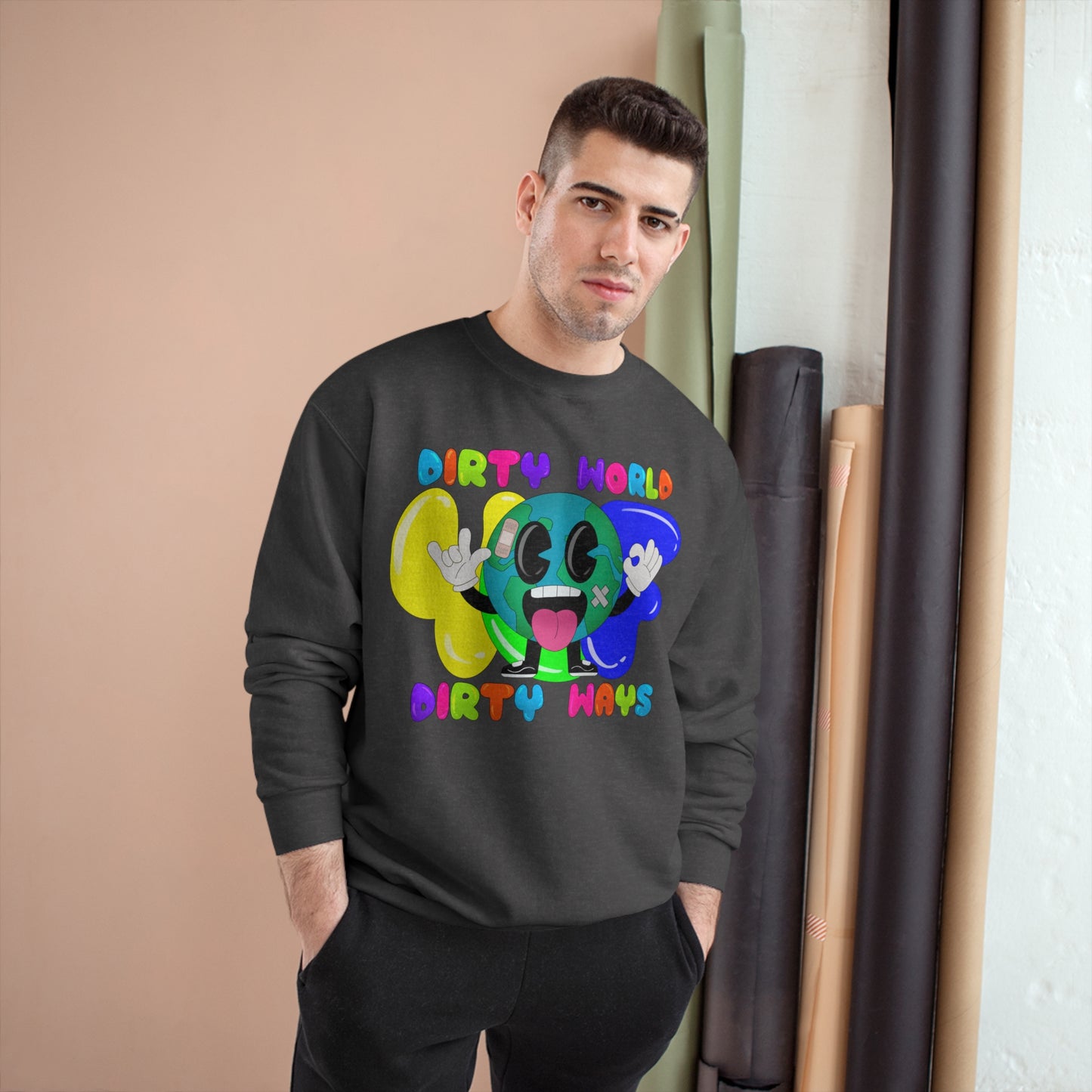 Dirty World - Champion Crewneck Sweatshirt