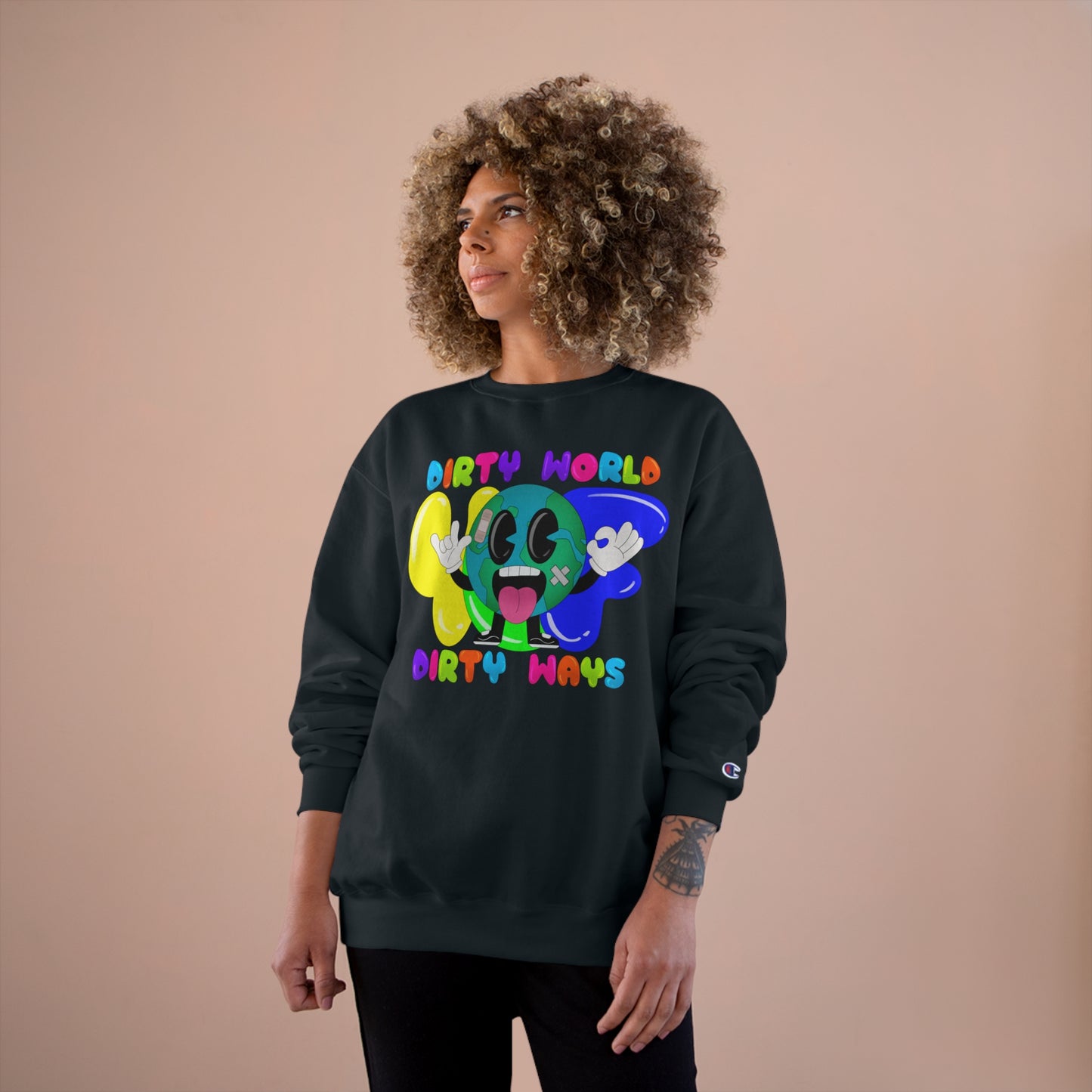 Dirty World - Champion Crewneck Sweatshirt