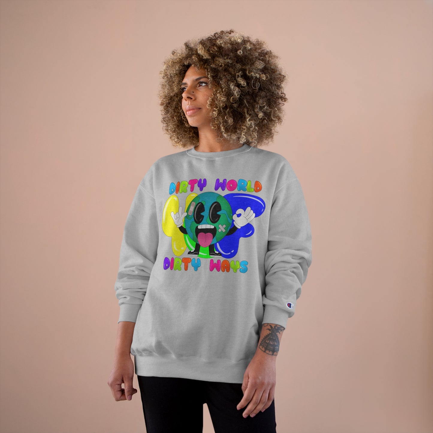 Dirty World - Champion Crewneck Sweatshirt