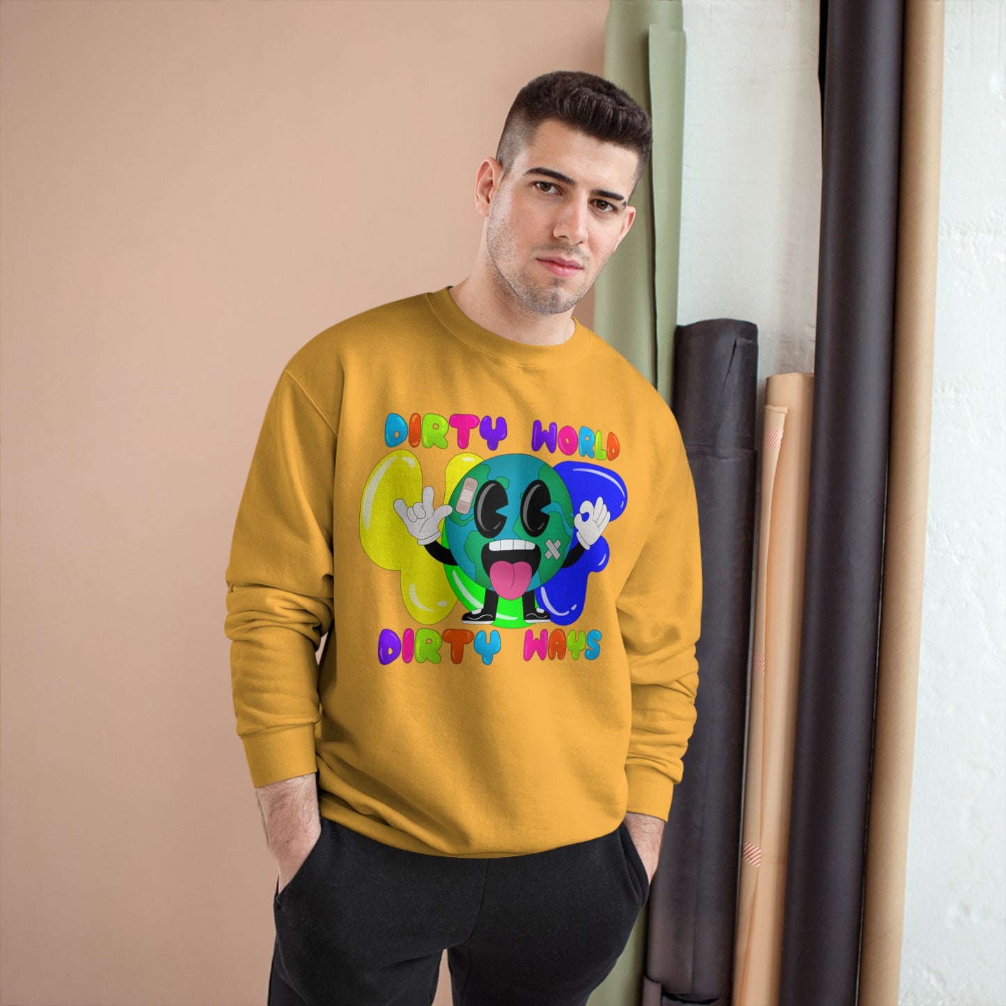 Dirty World - Champion Crewneck Sweatshirt