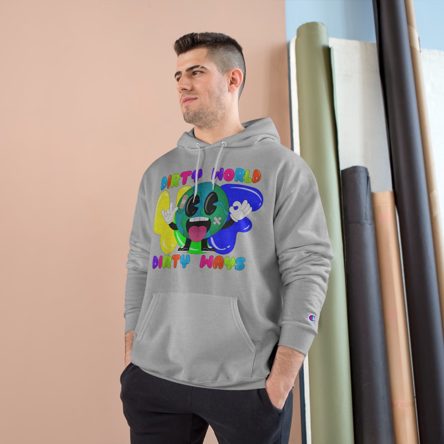 “Dirty World Dirty Ways” Graphic Champion Hoodie