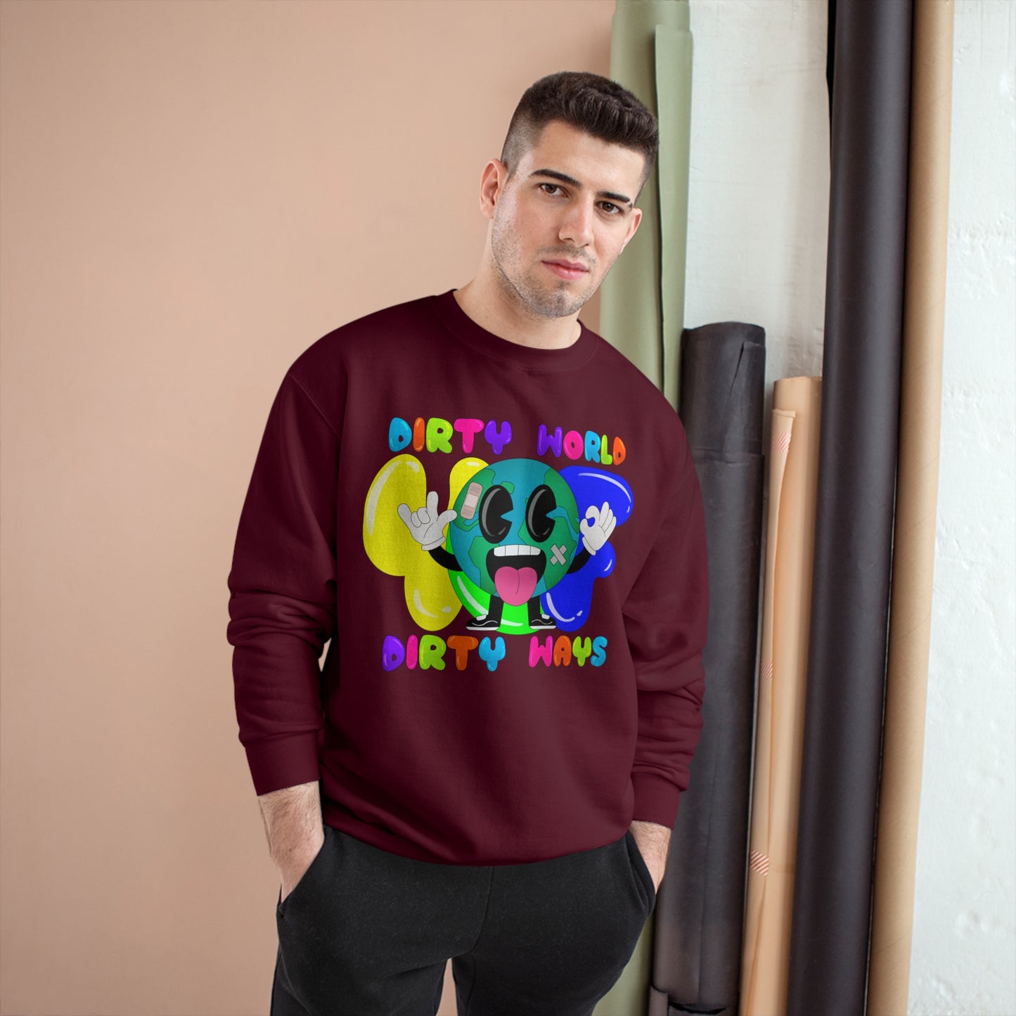 Dirty World - Champion Crewneck Sweatshirt