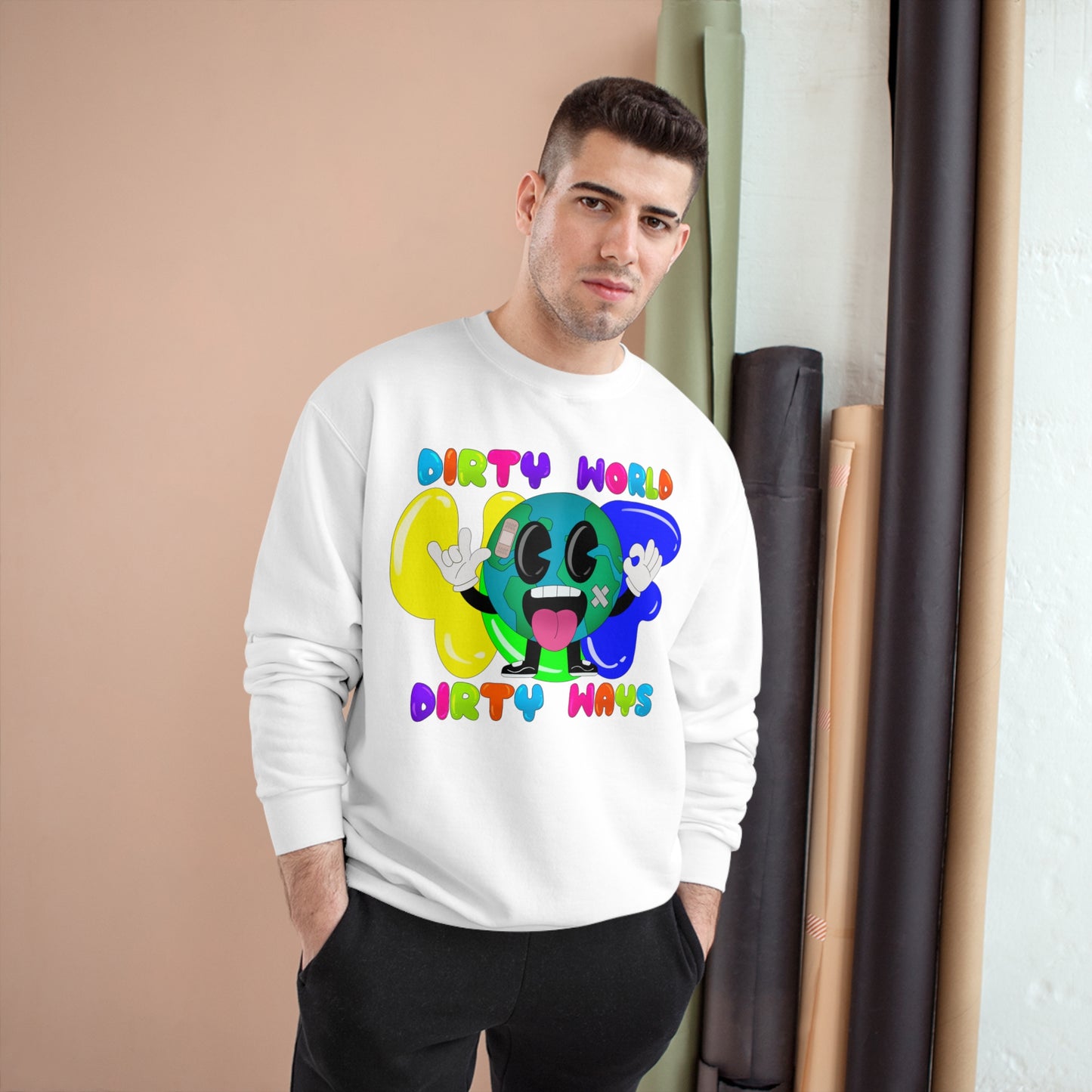 Dirty World - Champion Crewneck Sweatshirt