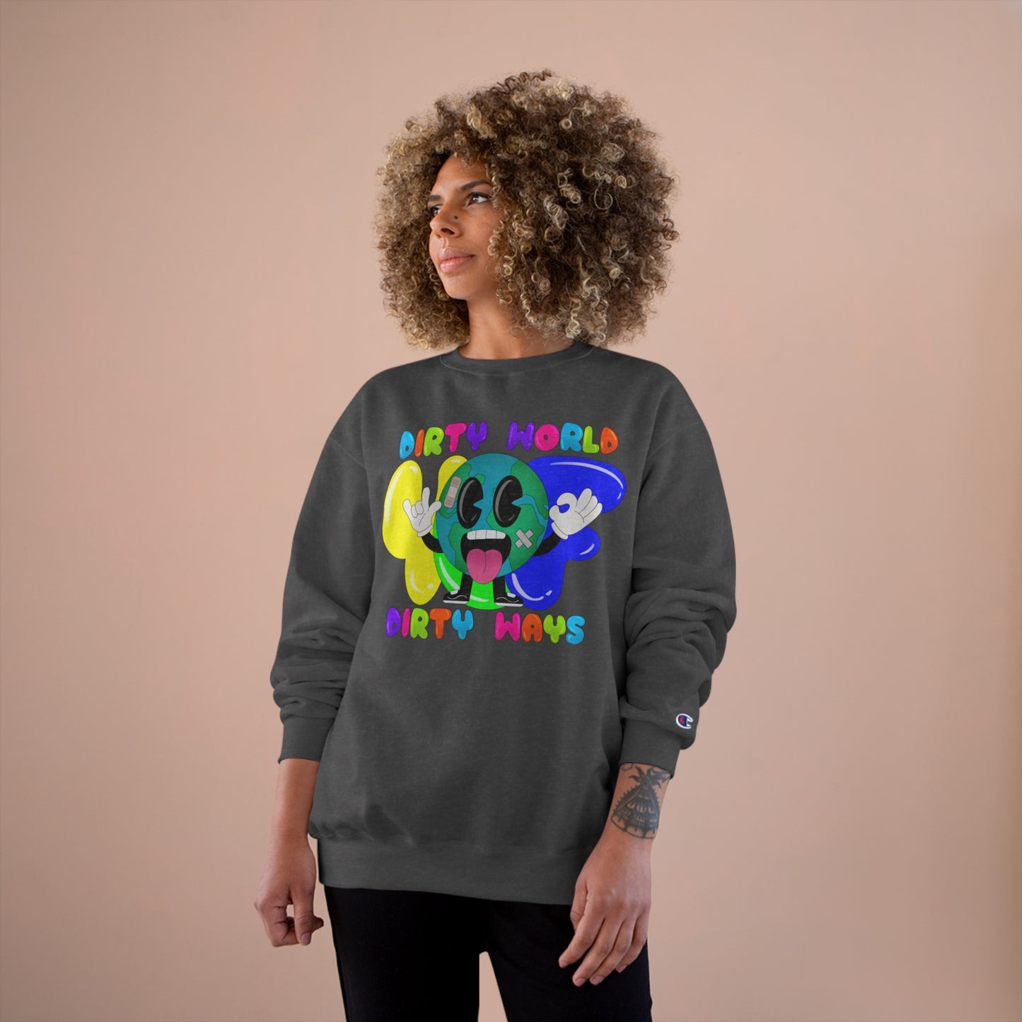 Dirty World - Champion Crewneck Sweatshirt