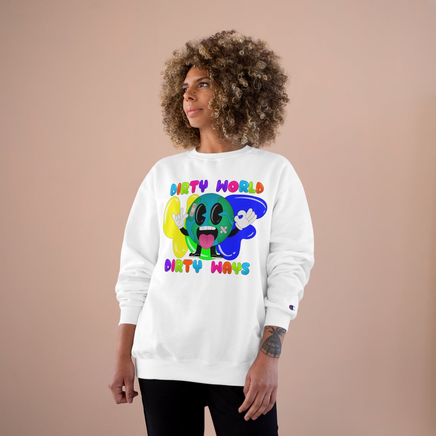 Dirty World - Champion Crewneck Sweatshirt