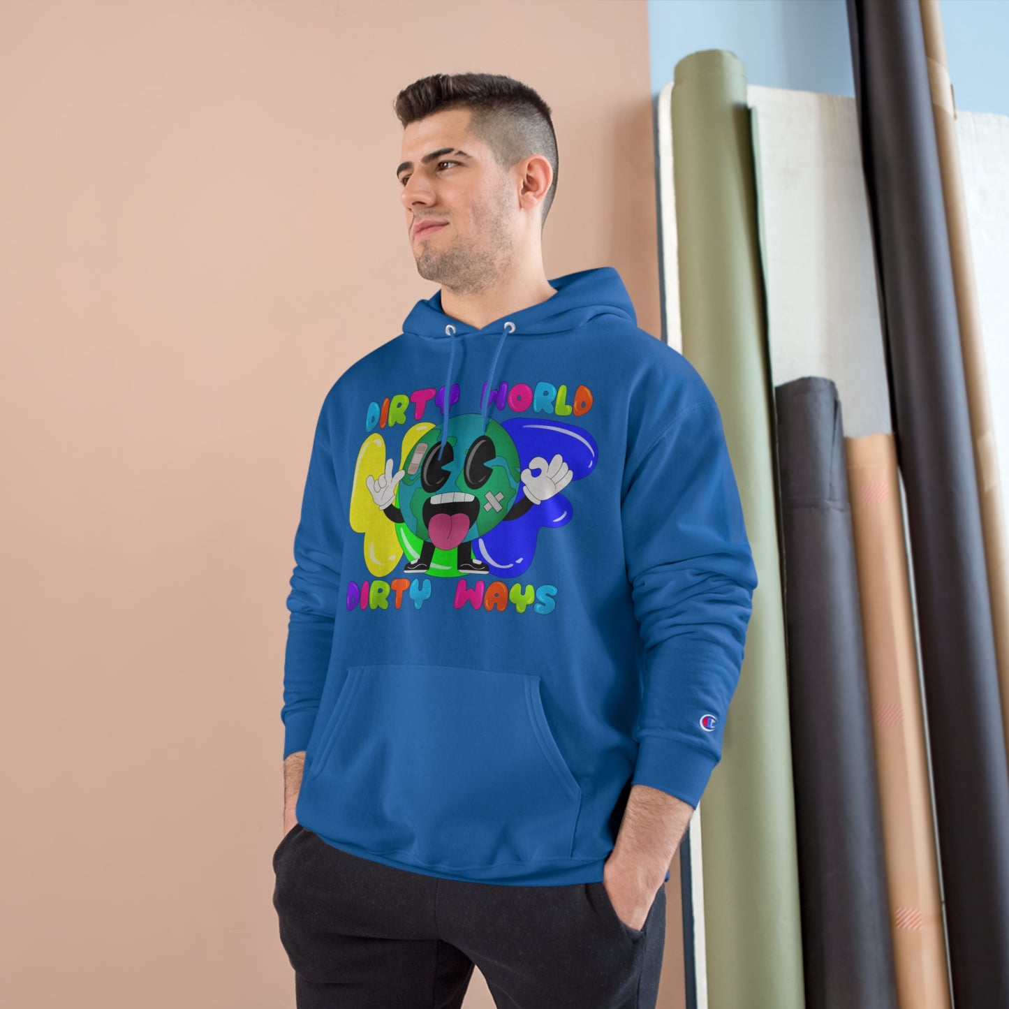 “Dirty World Dirty Ways” Graphic Champion Hoodie