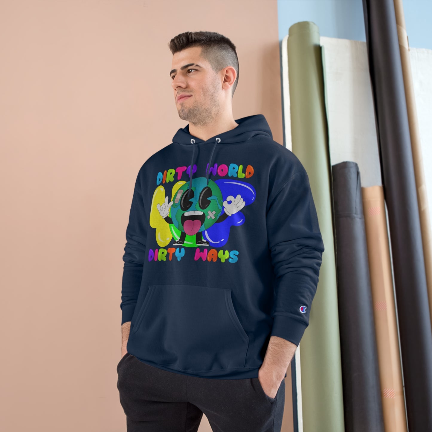 “Dirty World Dirty Ways” Graphic Champion Hoodie