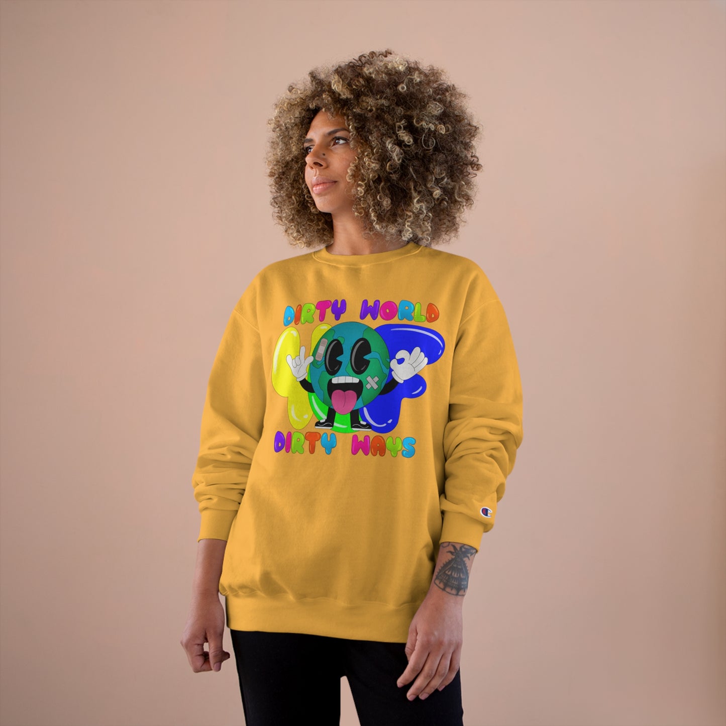 Dirty World - Champion Crewneck Sweatshirt