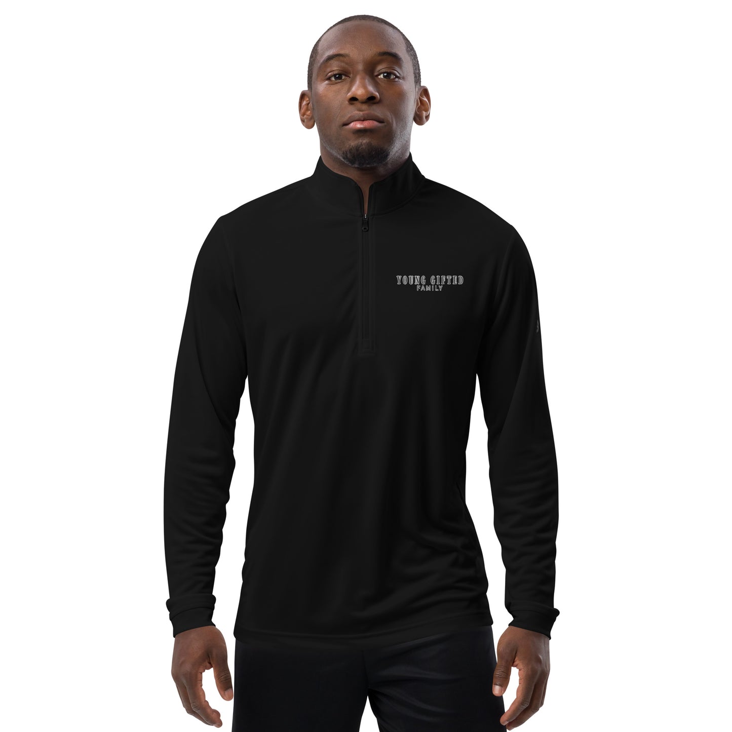 Men's "Young Gifted Family' Embroidered Adidas Quarter Zip Pullover