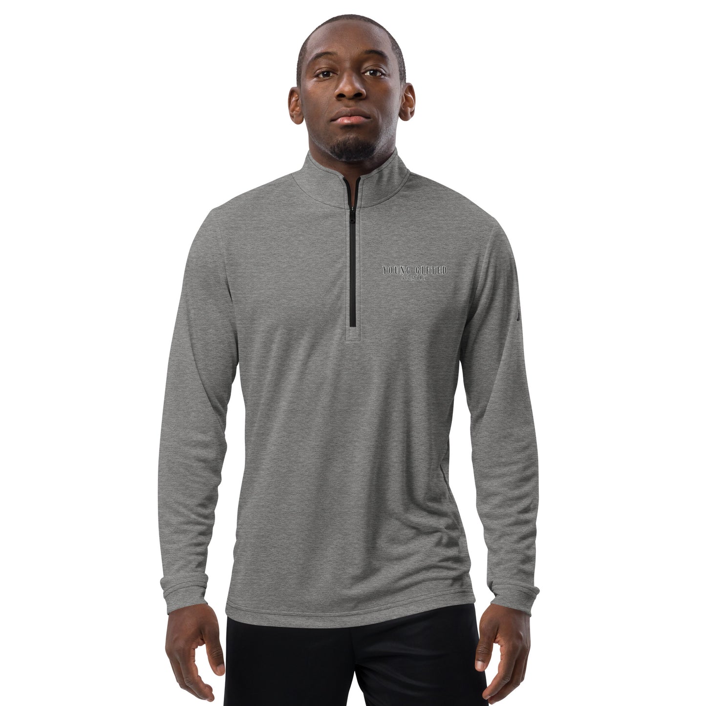 Men's "Young Gifted Family' Embroidered Adidas Quarter Zip Pullover