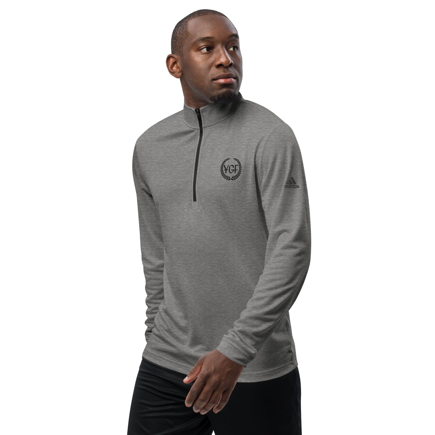 Men's YGF Embroidered Adidas Quarter Zip Pullover