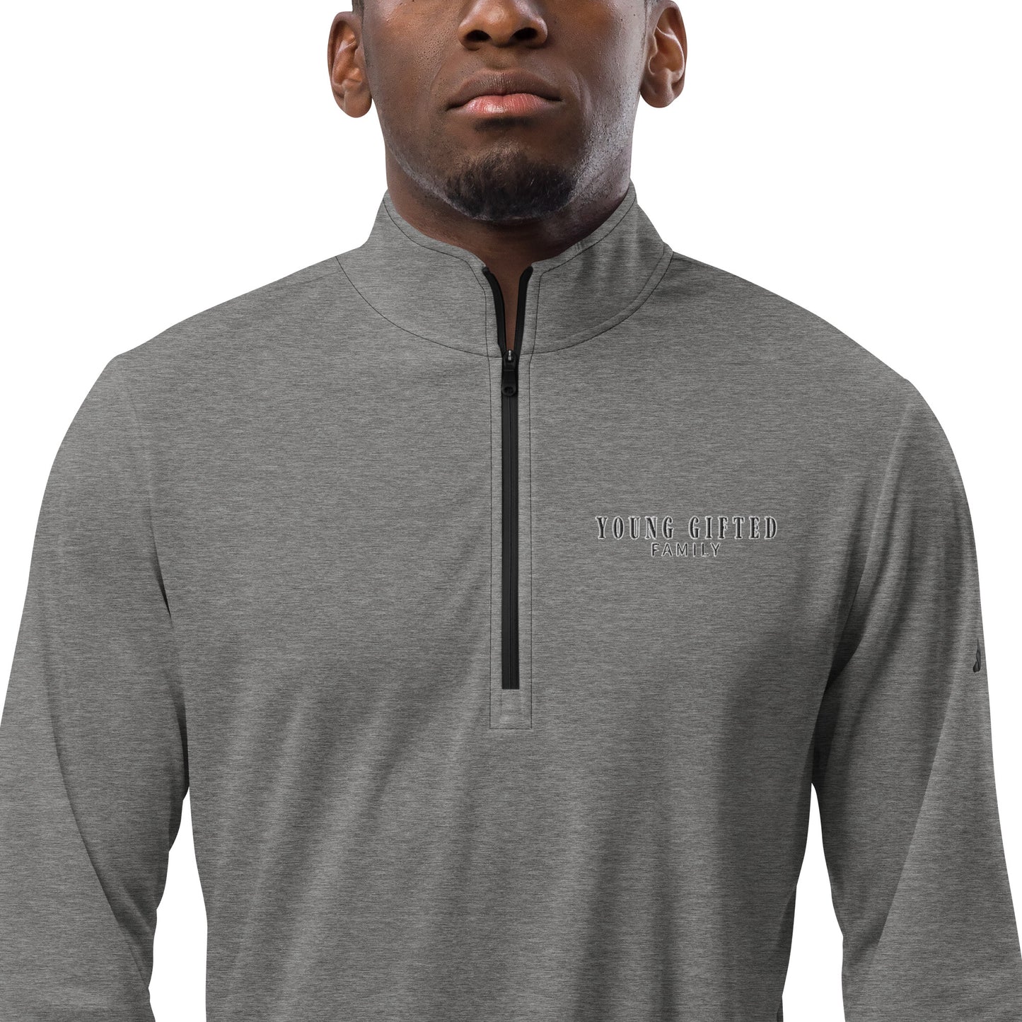 Men's "Young Gifted Family' Embroidered Adidas Quarter Zip Pullover