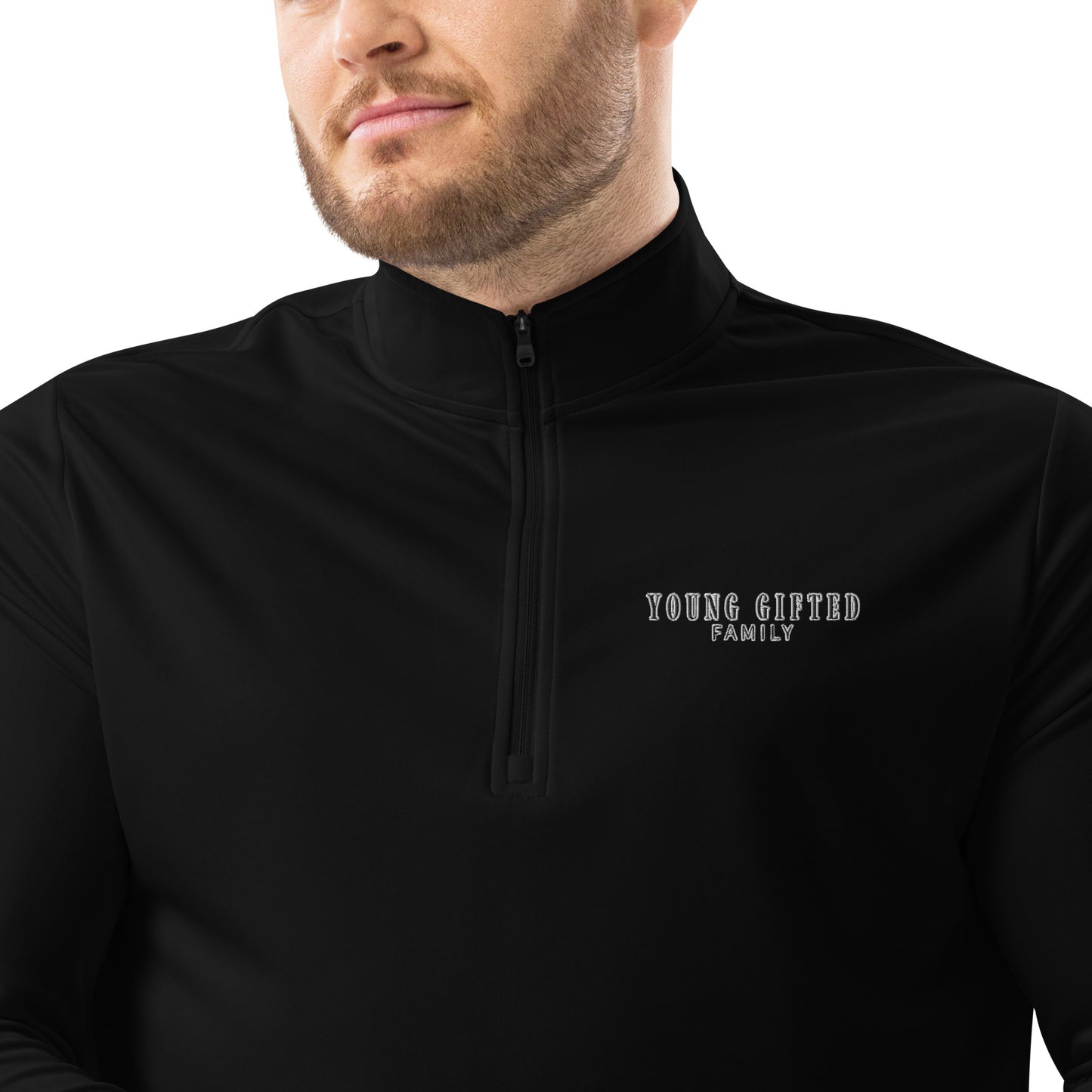 Men's "Young Gifted Family' Embroidered Adidas Quarter Zip Pullover