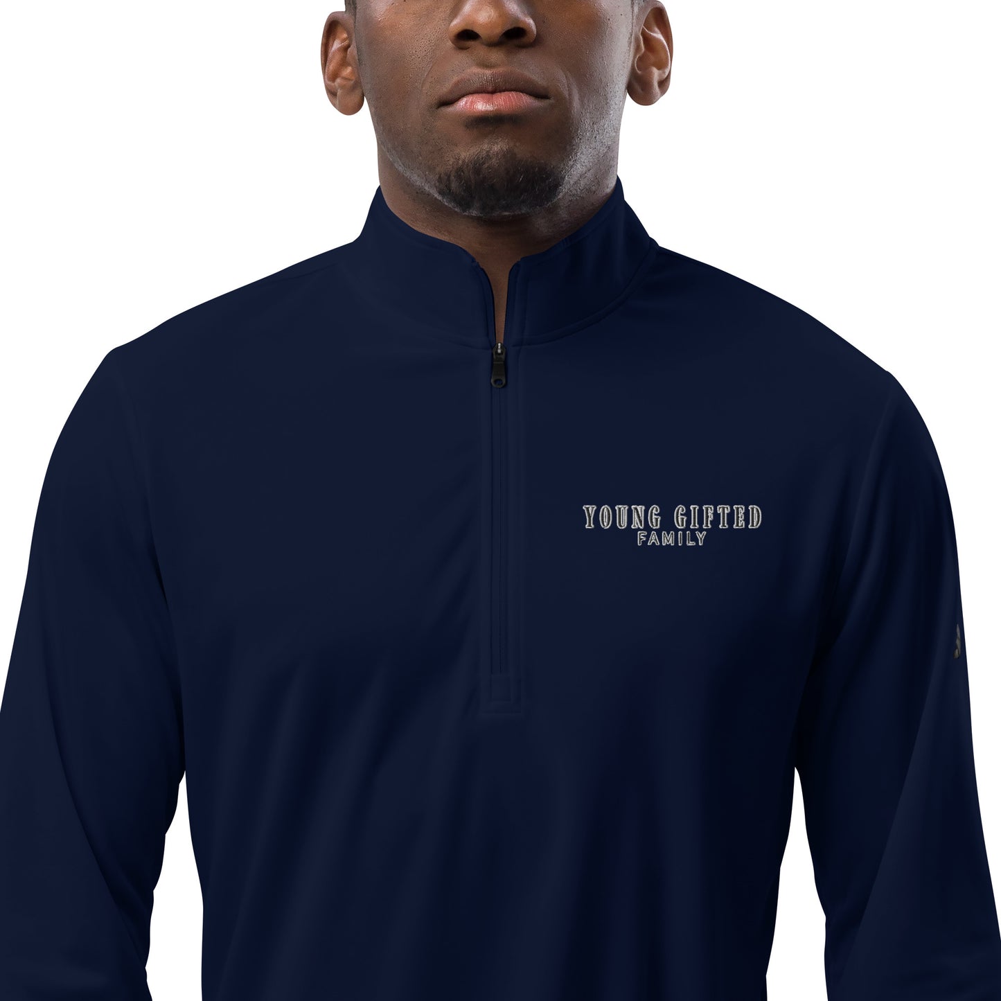 Men's "Young Gifted Family' Embroidered Adidas Quarter Zip Pullover