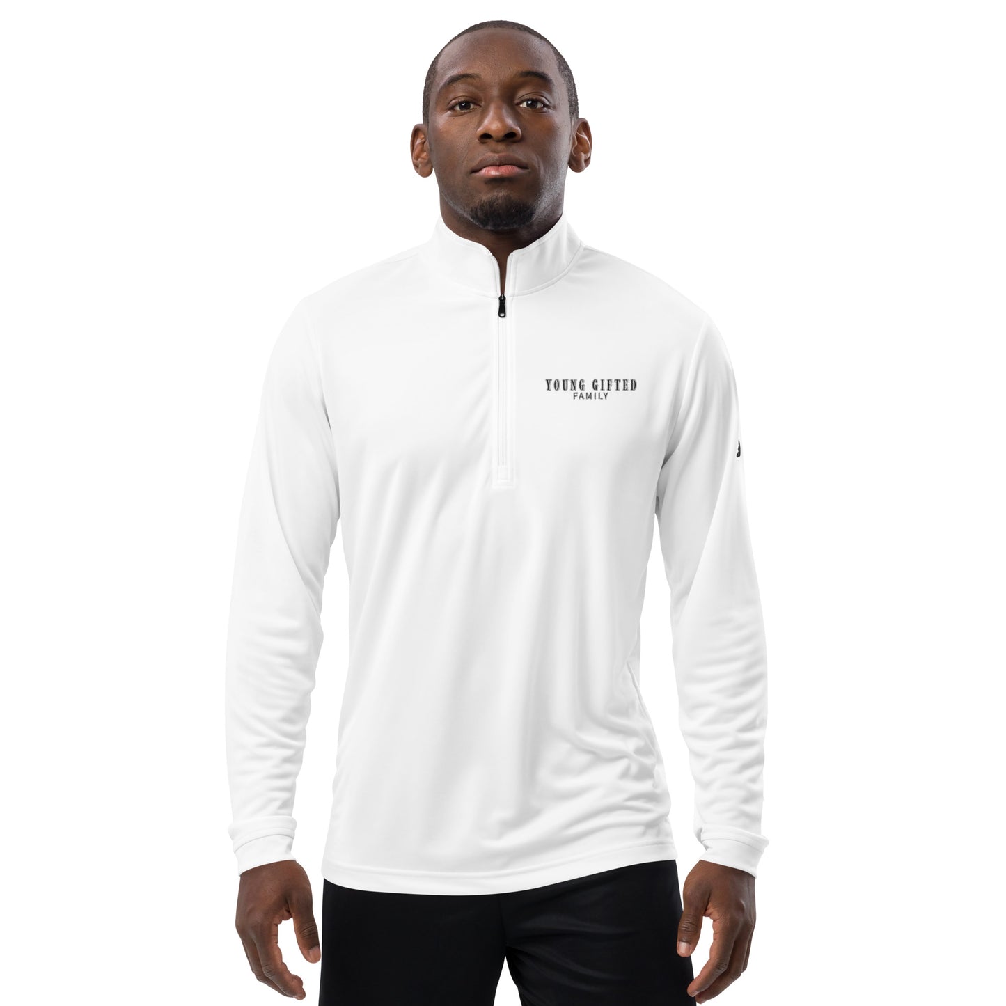 Men's "Young Gifted Family' Embroidered Adidas Quarter Zip Pullover