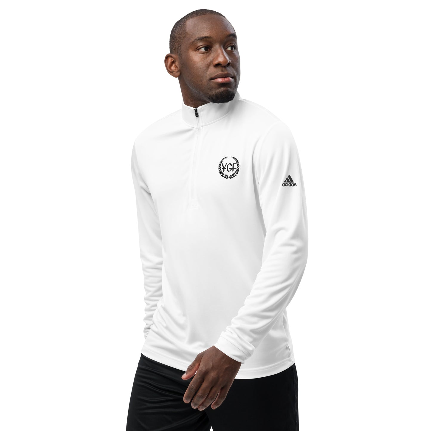 Men's YGF Embroidered Adidas Quarter Zip Pullover