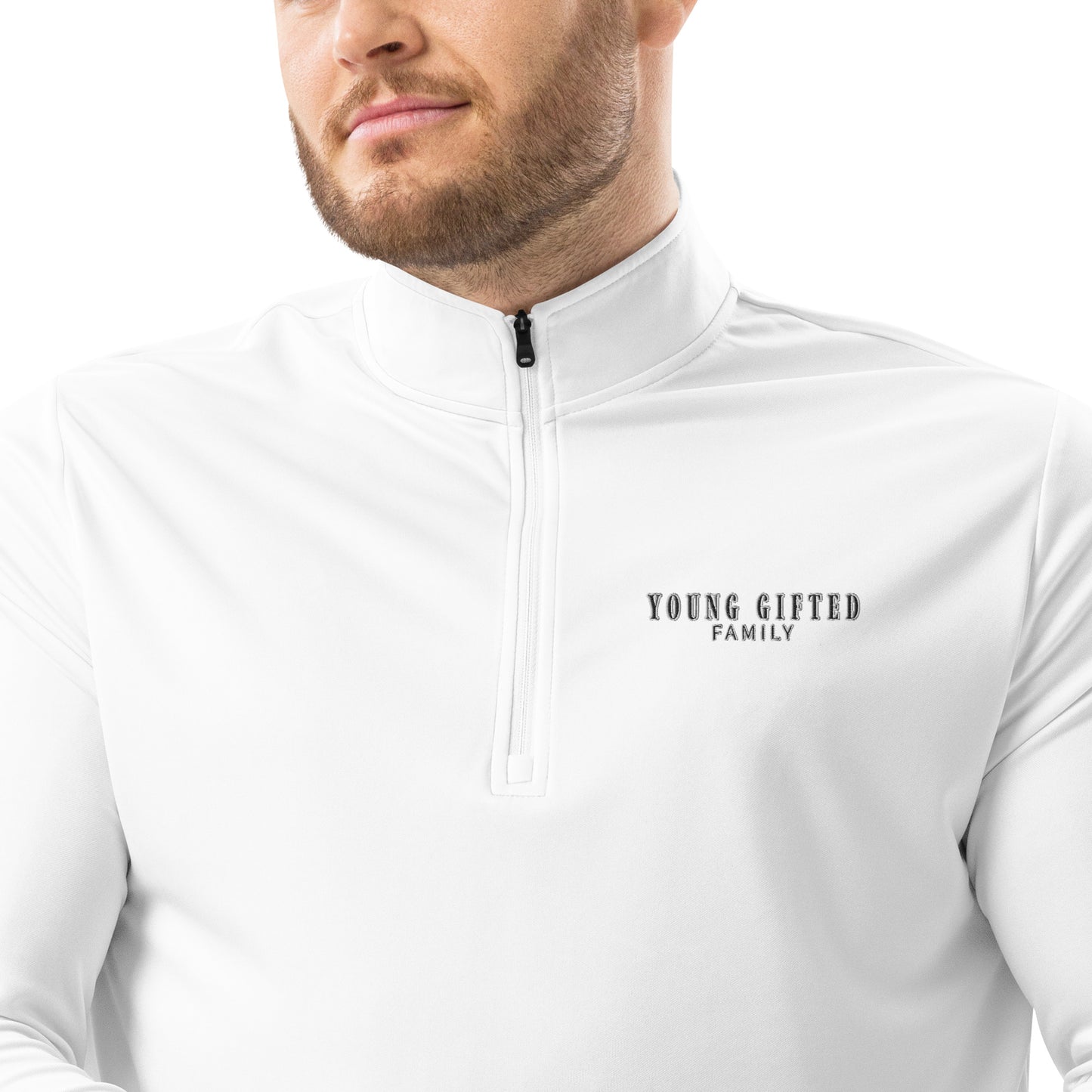 Men's "Young Gifted Family' Embroidered Adidas Quarter Zip Pullover