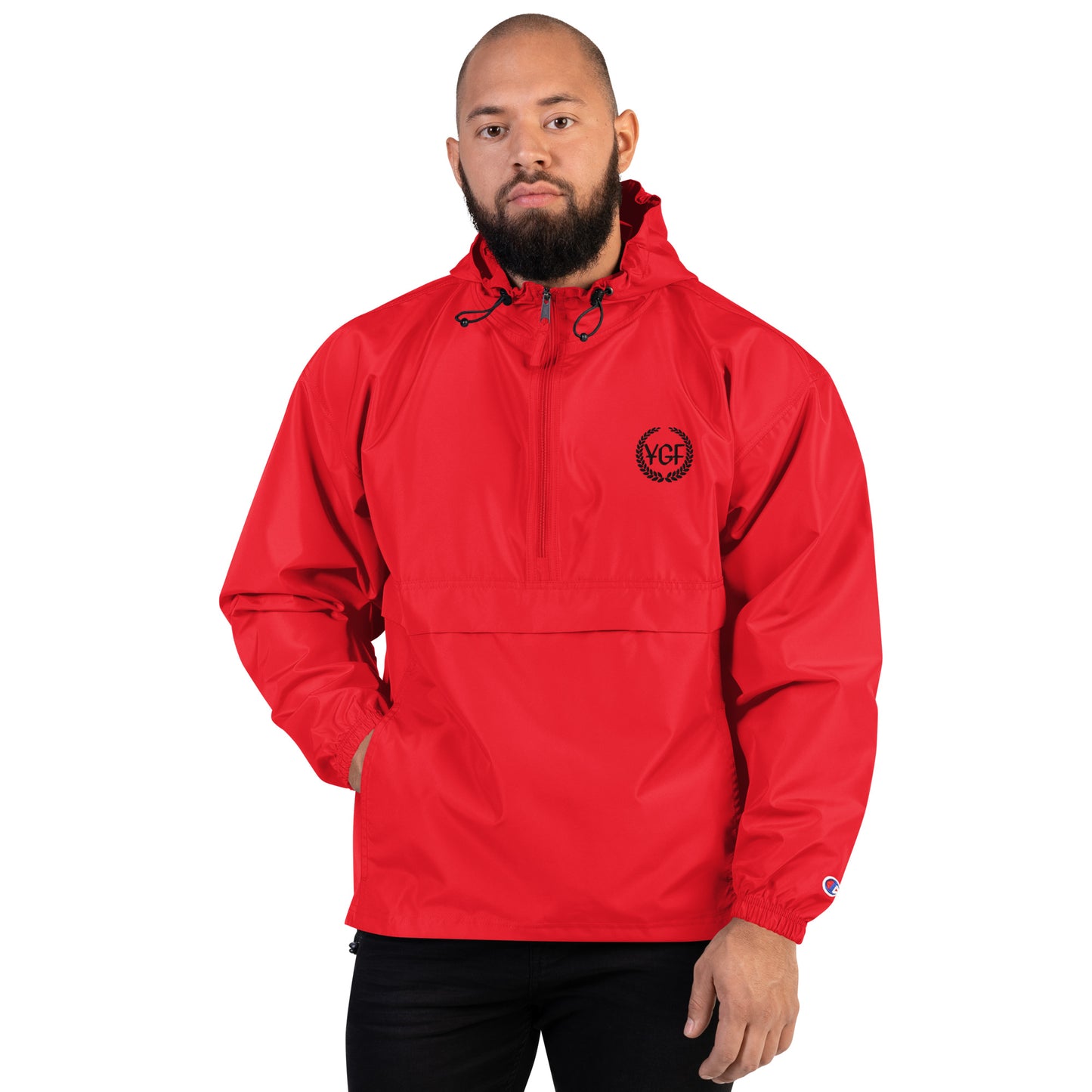 YGF Embroidered Champion Packable Jacket