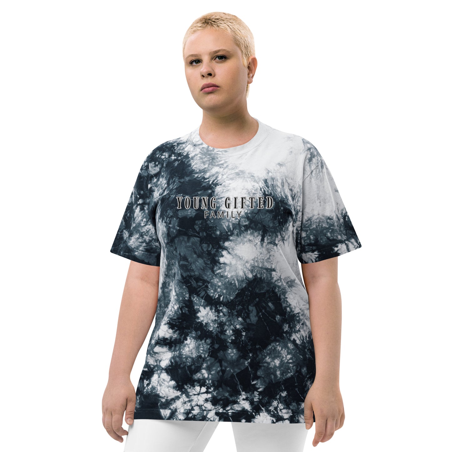 Unisex "Young Gifted Family" Oversized Tie-Dye T-Shirt