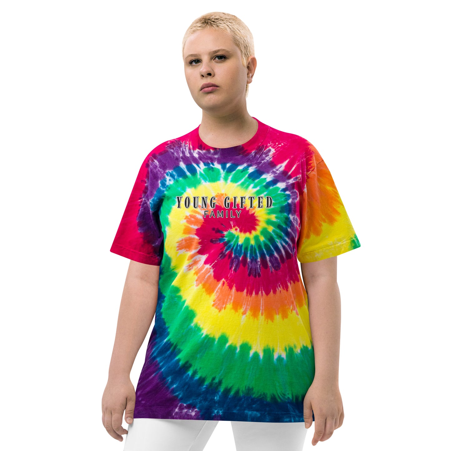 Unisex "Young Gifted Family" Oversized Tie-Dye T-Shirt