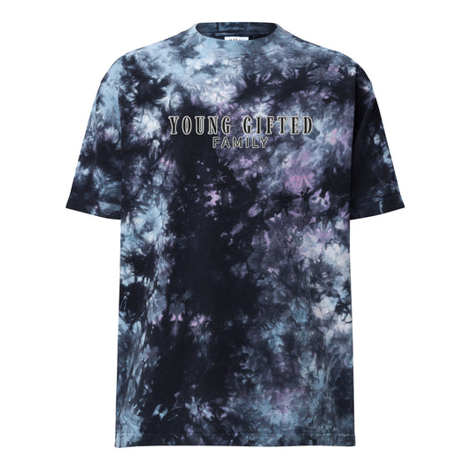 Unisex "Young Gifted Family" Oversized Tie-Dye T-Shirt