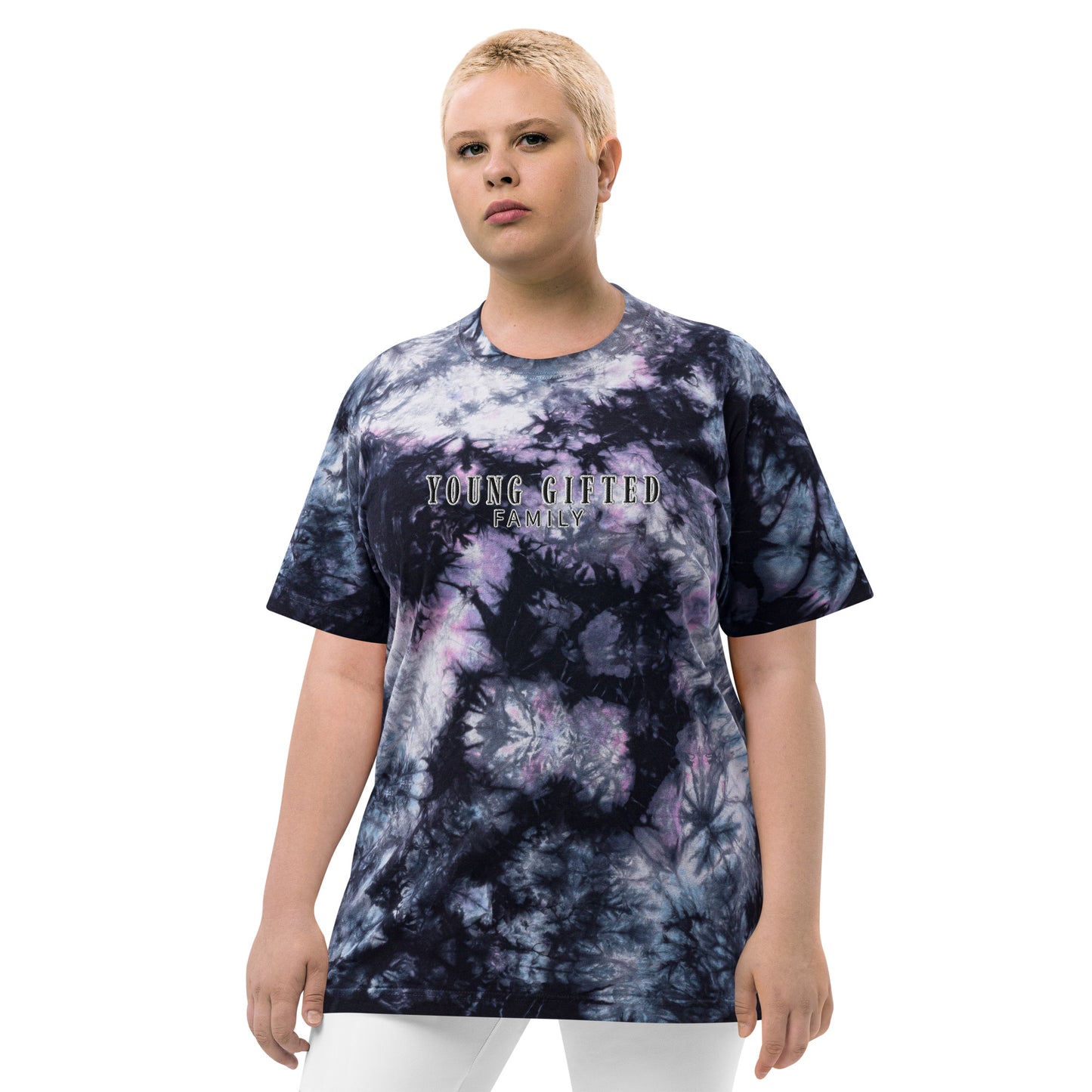 Unisex "Young Gifted Family" Oversized Tie-Dye T-Shirt