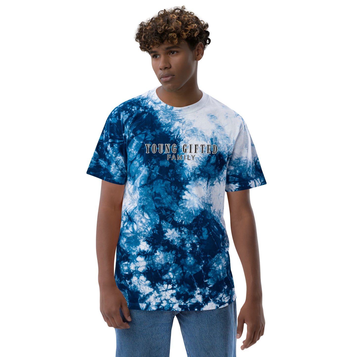 Unisex "Young Gifted Family" Oversized Tie-Dye T-Shirt