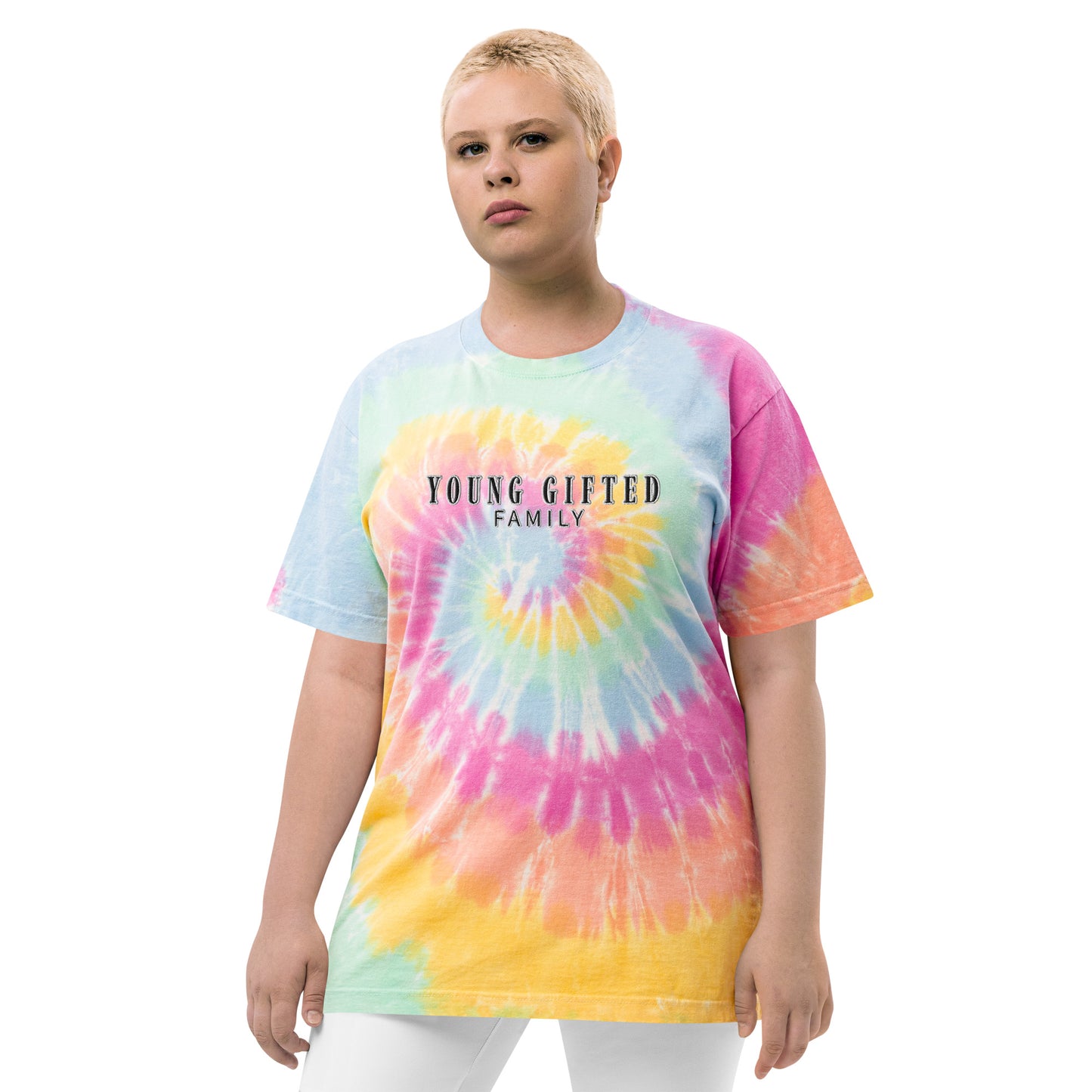 Unisex "Young Gifted Family" Oversized Tie-Dye T-Shirt