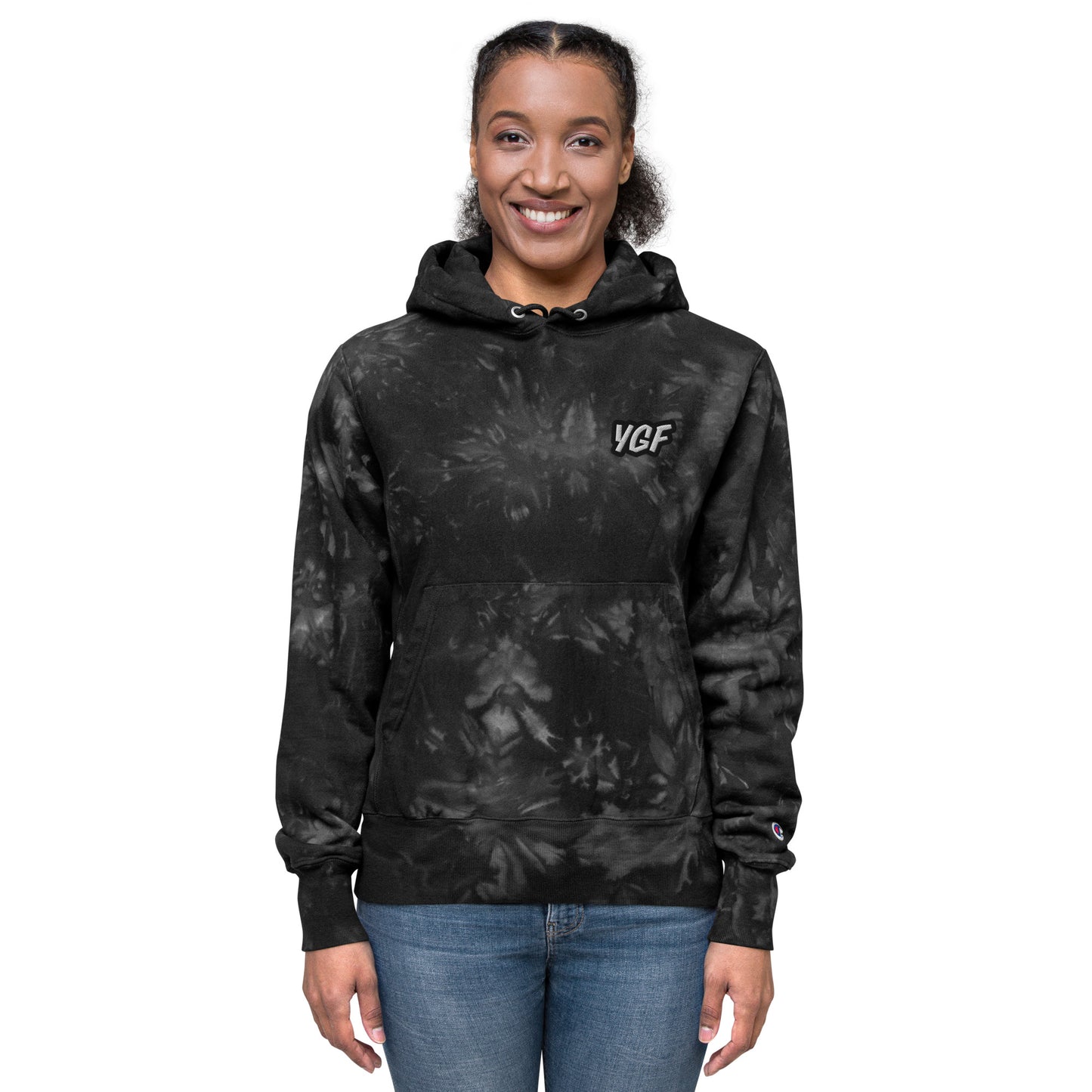 YGF Embroidered Unisex Champion Tie-Dye Hoodie