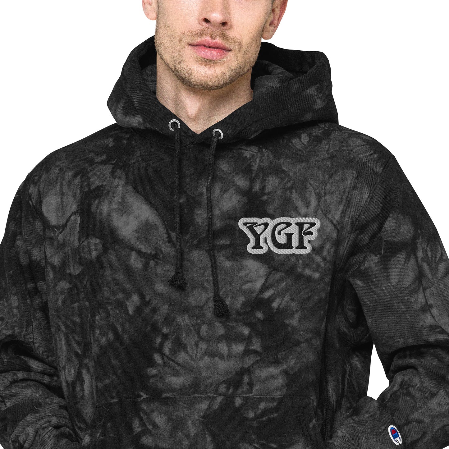 YGF Embroidered Unisex Champion Tie-Dye Hoodie