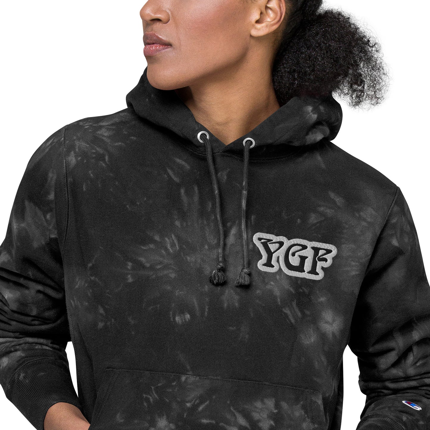 YGF Embroidered Unisex Champion Tie-Dye Hoodie