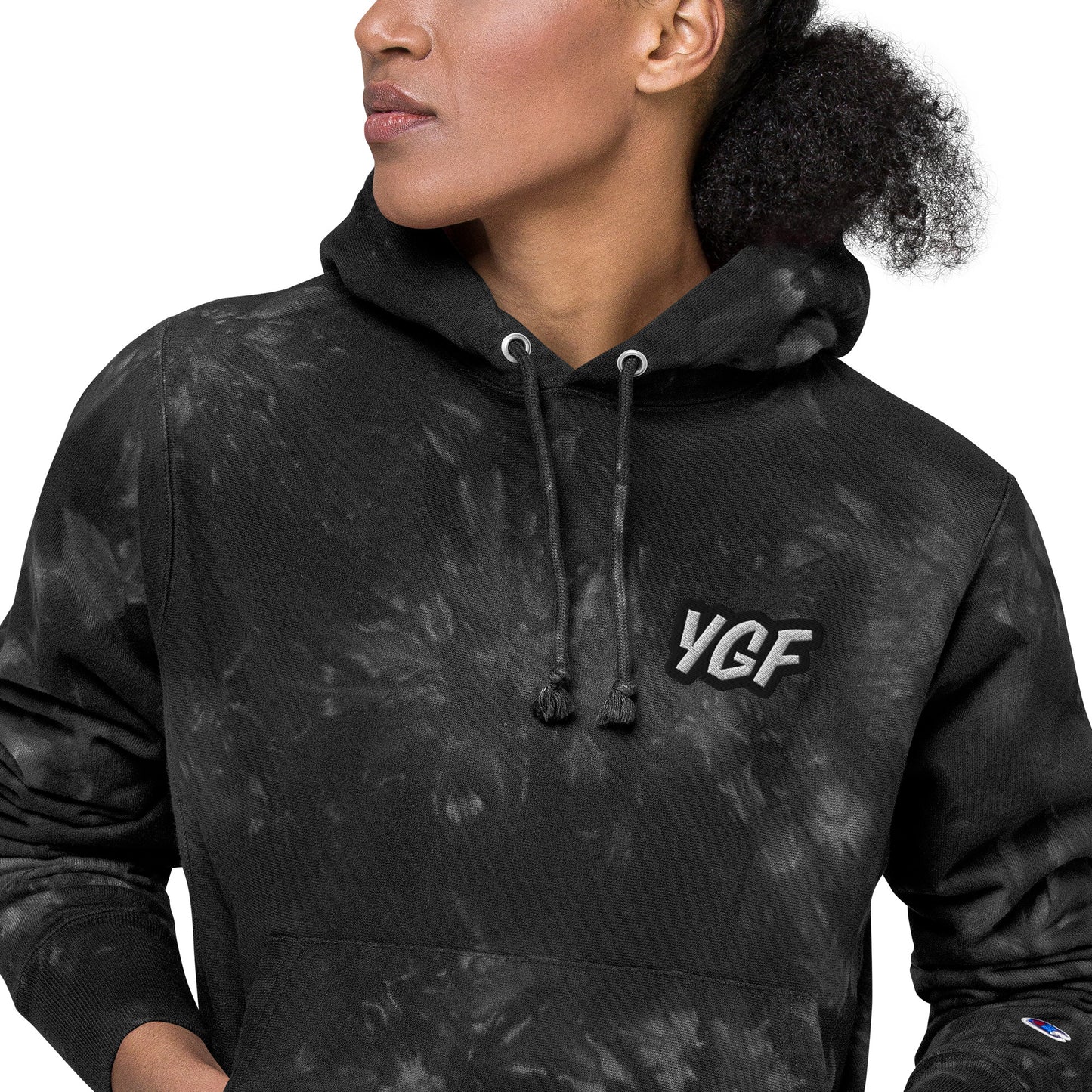 YGF Embroidered Unisex Champion Tie-Dye Hoodie