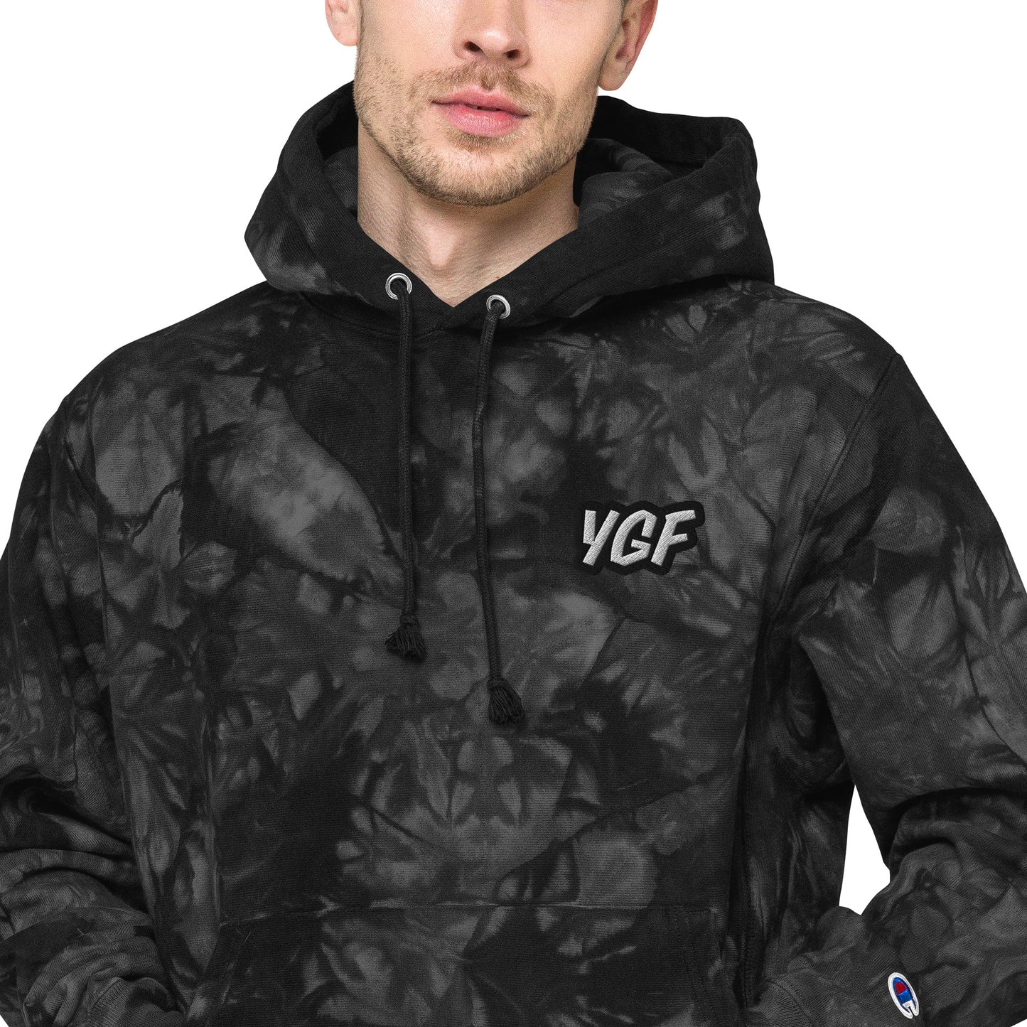 YGF Embroidered Unisex Champion Tie-Dye Hoodie