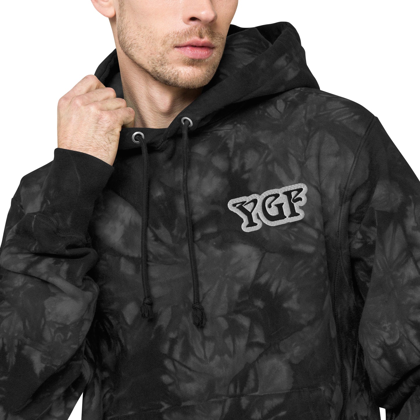 YGF Embroidered Unisex Champion Tie-Dye Hoodie