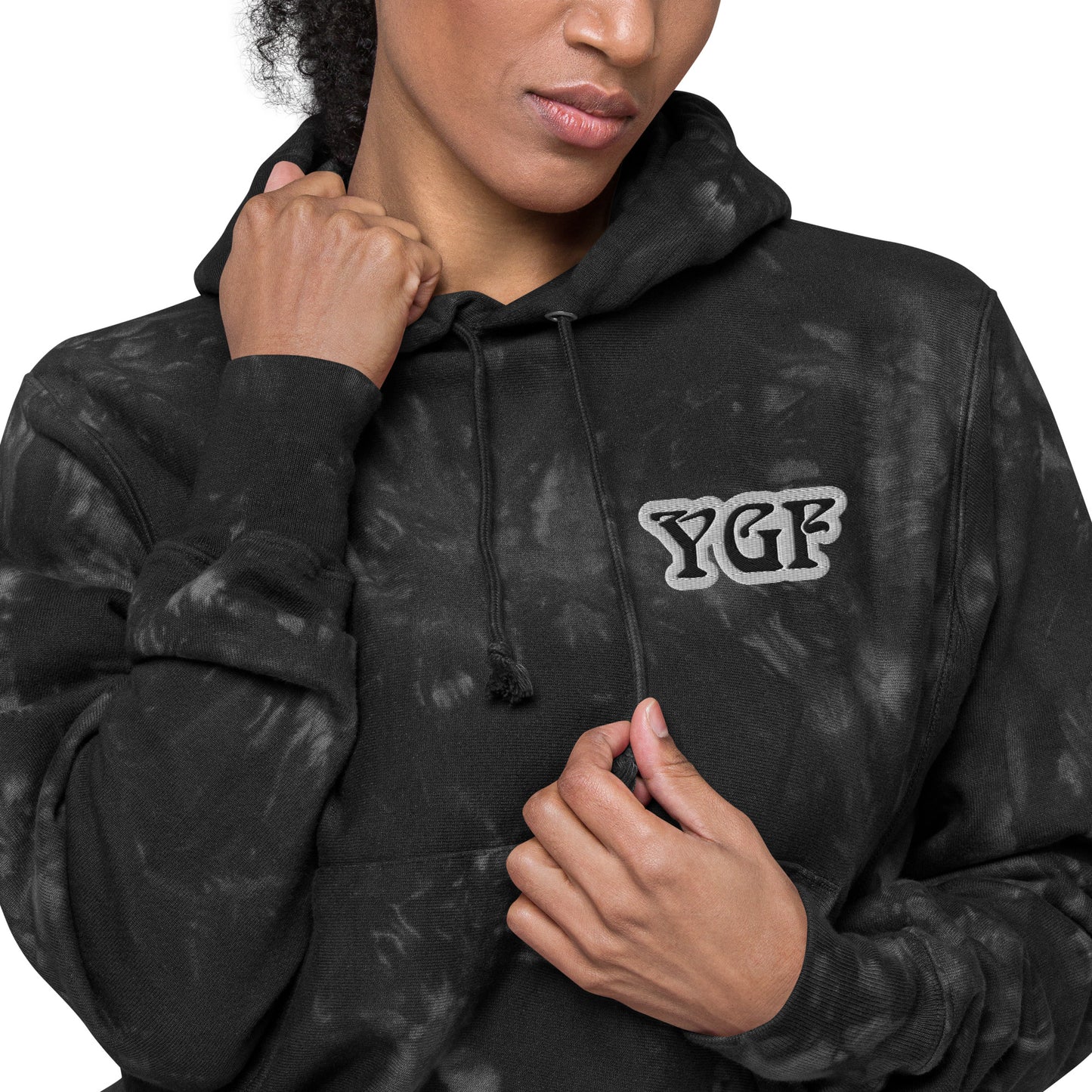 YGF Embroidered Unisex Champion Tie-Dye Hoodie