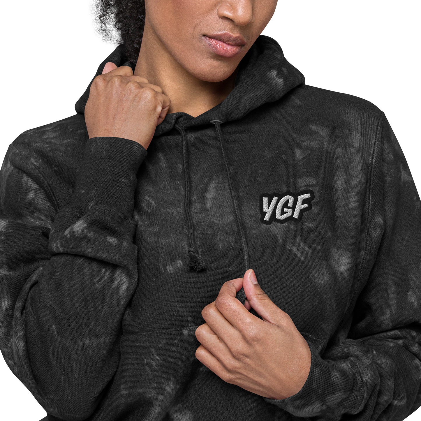 YGF Embroidered Unisex Champion Tie-Dye Hoodie