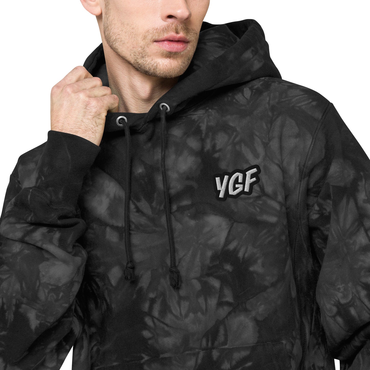 YGF Embroidered Unisex Champion Tie-Dye Hoodie