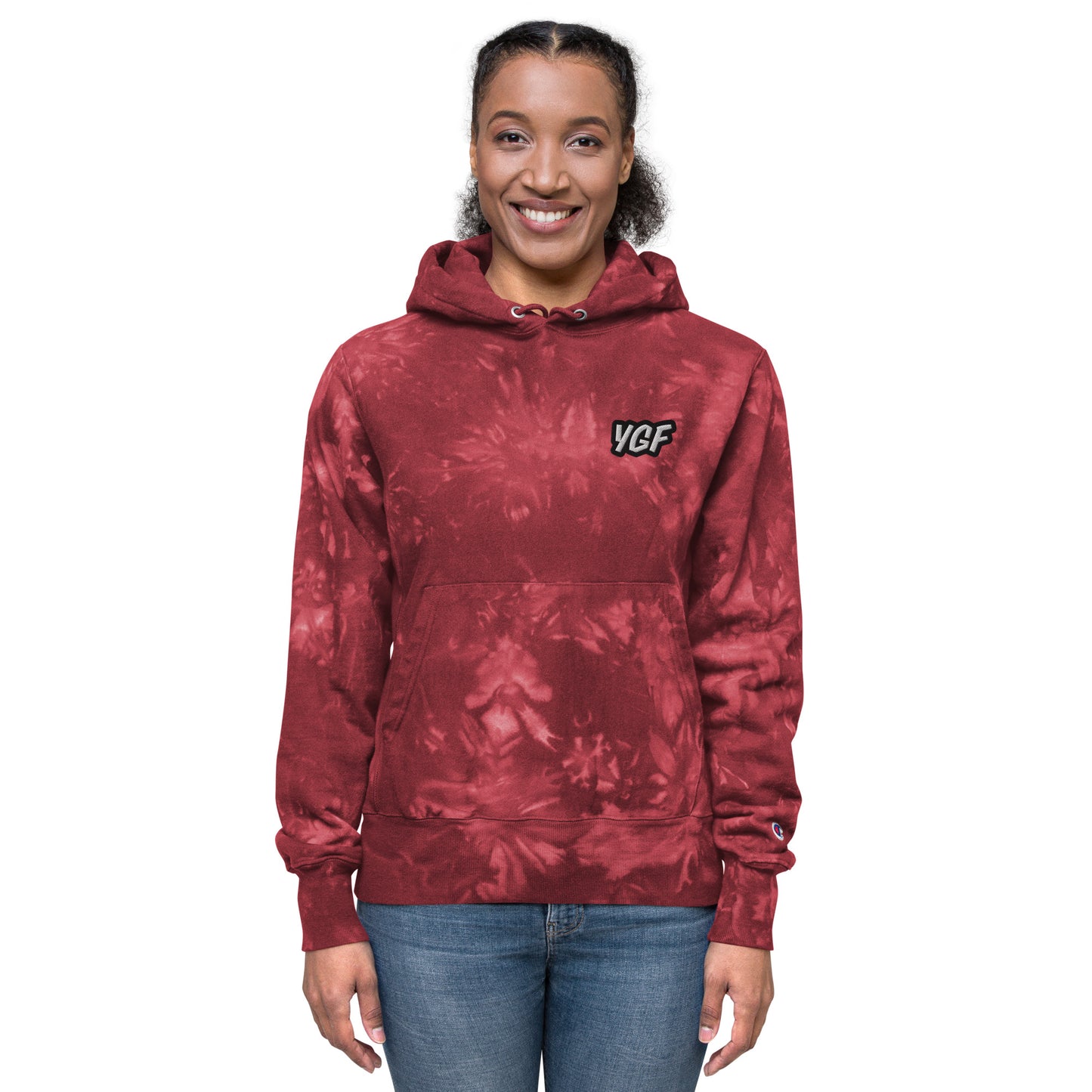 YGF Embroidered Unisex Champion Tie-Dye Hoodie