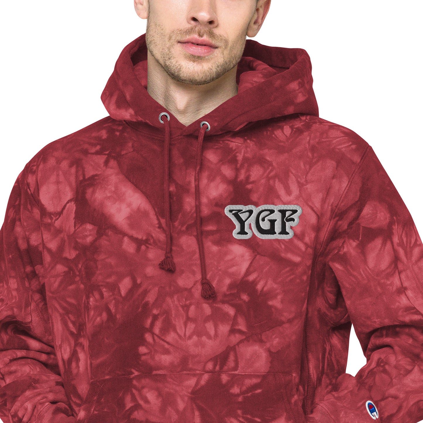 YGF Embroidered Unisex Champion Tie-Dye Hoodie