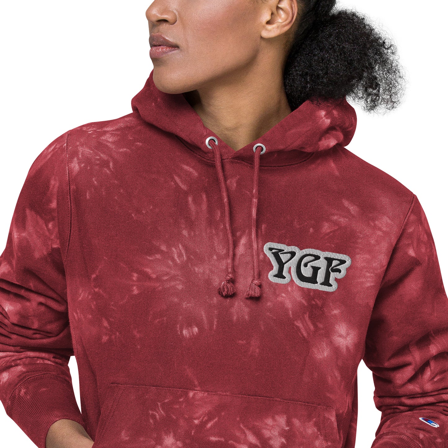 YGF Embroidered Unisex Champion Tie-Dye Hoodie