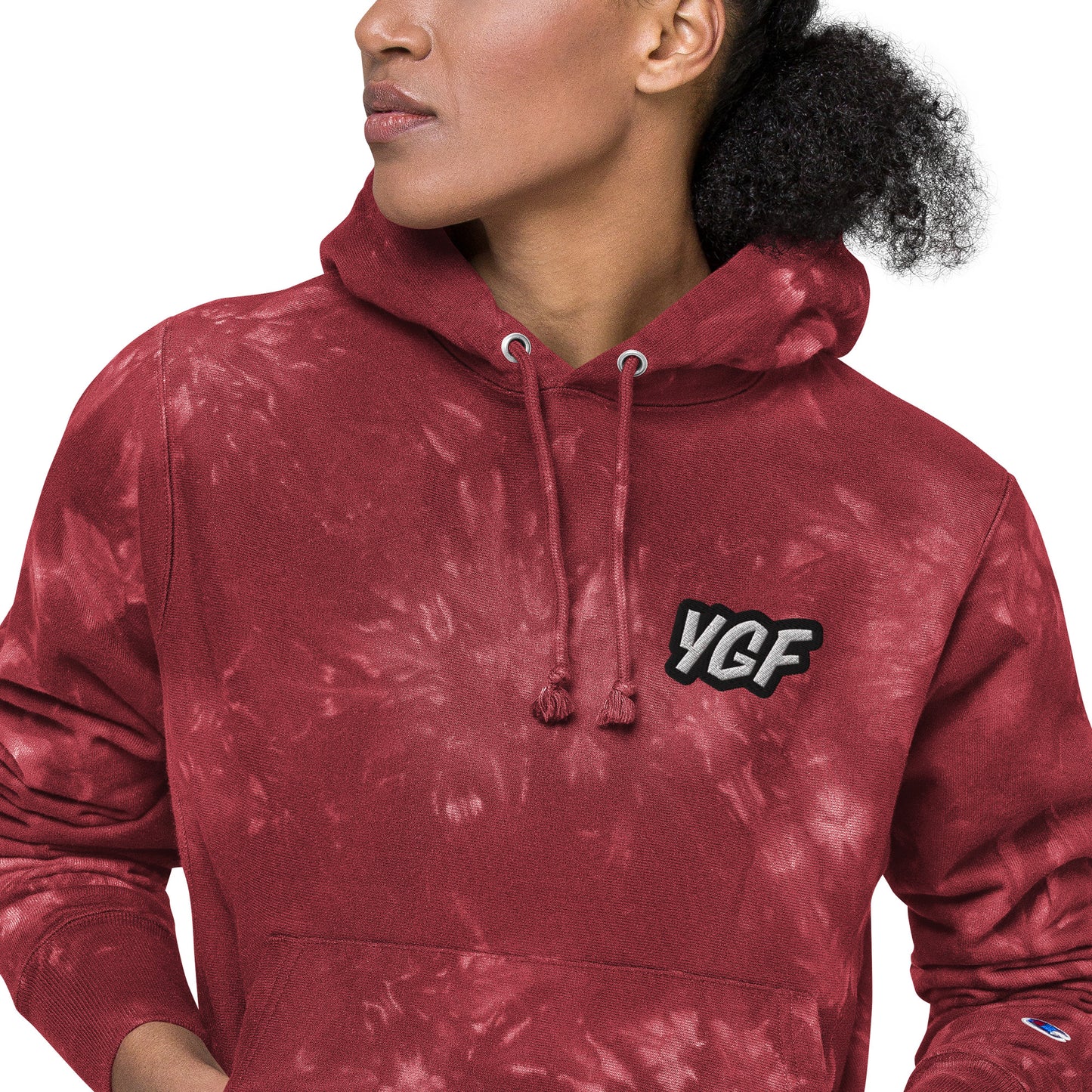 YGF Embroidered Unisex Champion Tie-Dye Hoodie