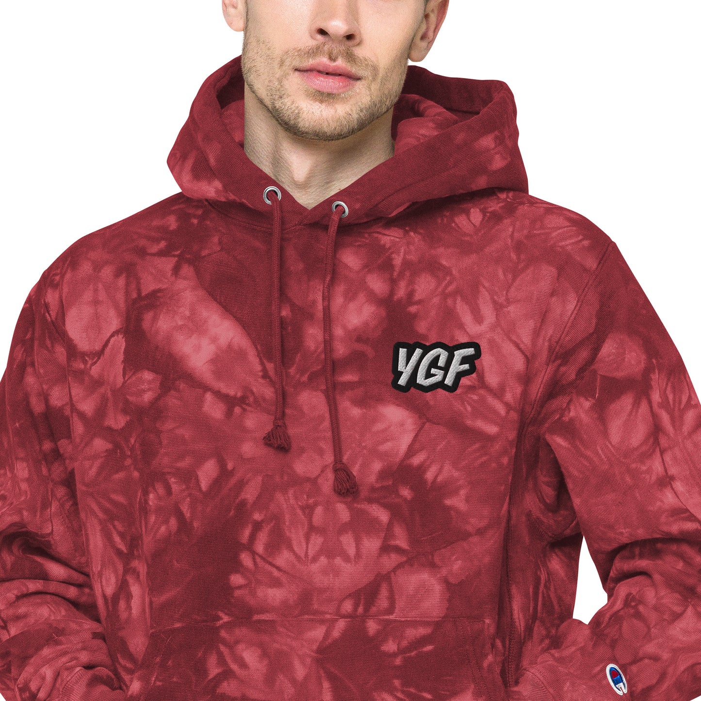 YGF Embroidered Unisex Champion Tie-Dye Hoodie