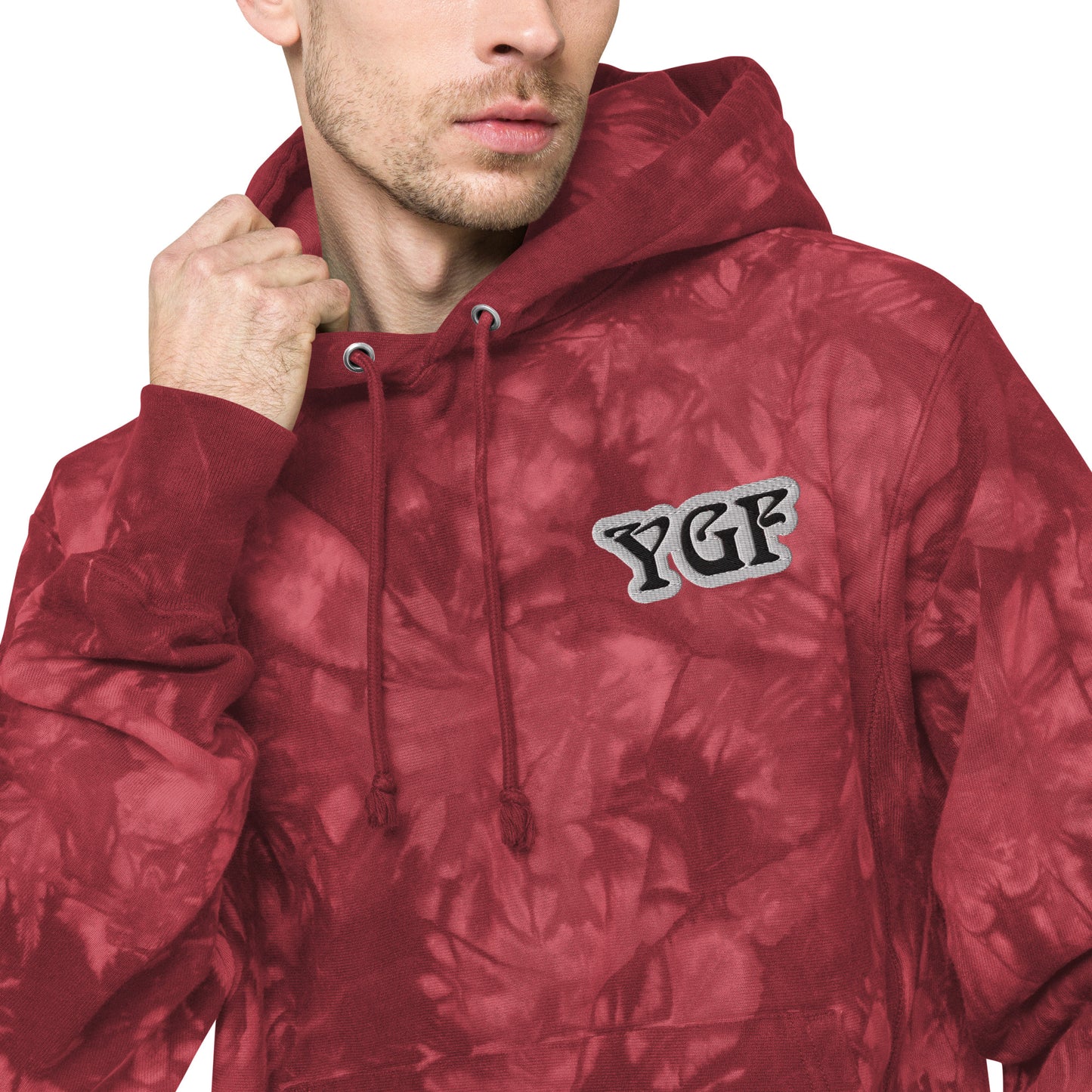 YGF Embroidered Unisex Champion Tie-Dye Hoodie