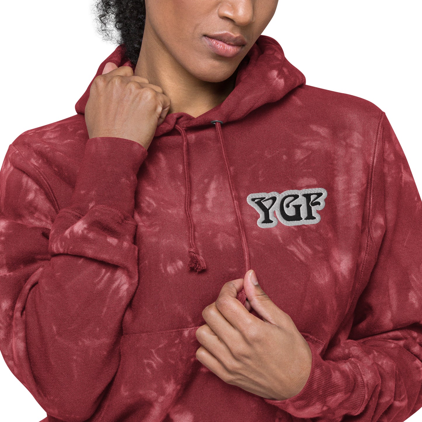 YGF Embroidered Unisex Champion Tie-Dye Hoodie