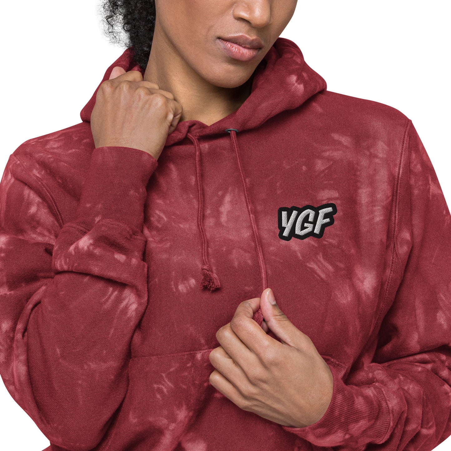 YGF Embroidered Unisex Champion Tie-Dye Hoodie