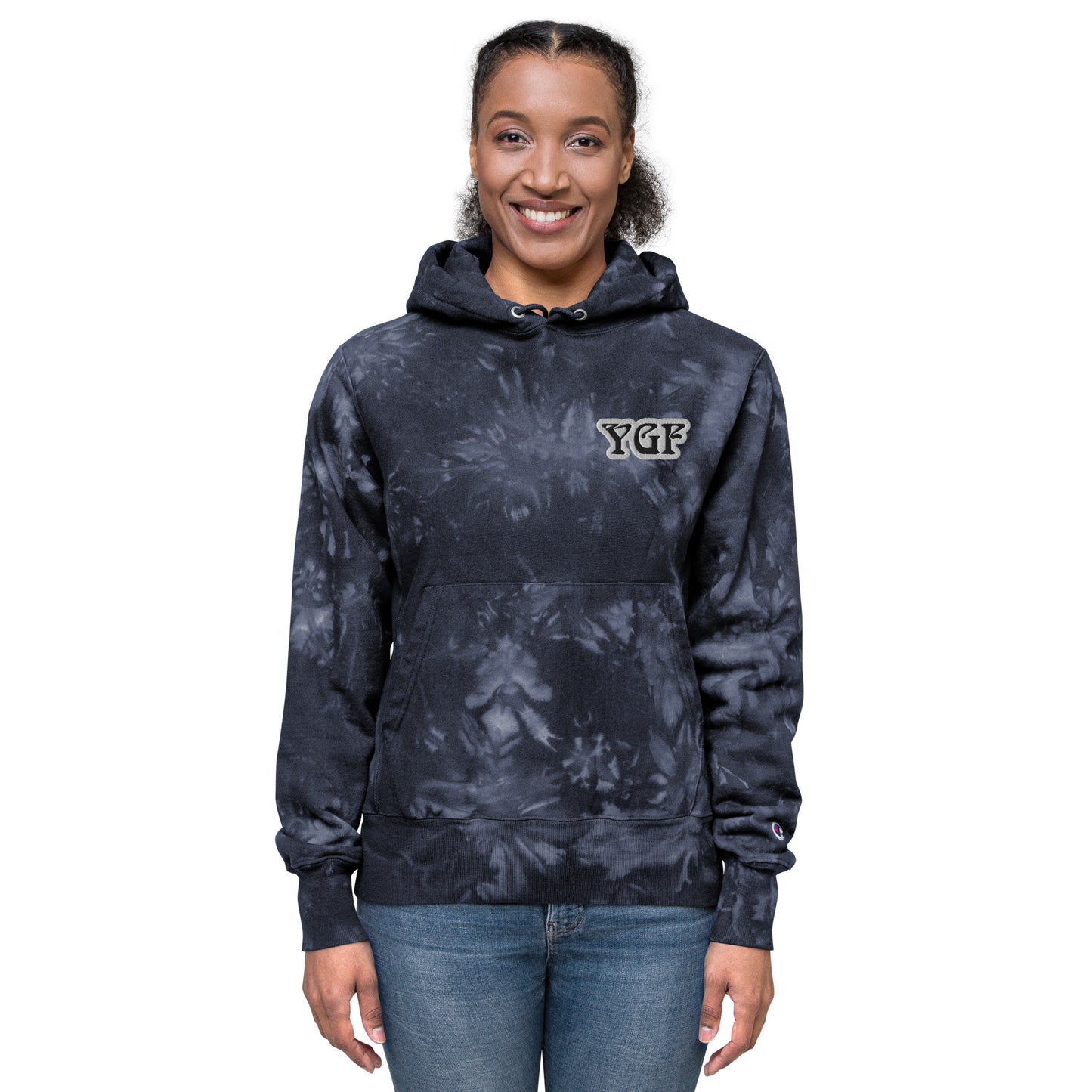 YGF Embroidered Unisex Champion Tie-Dye Hoodie