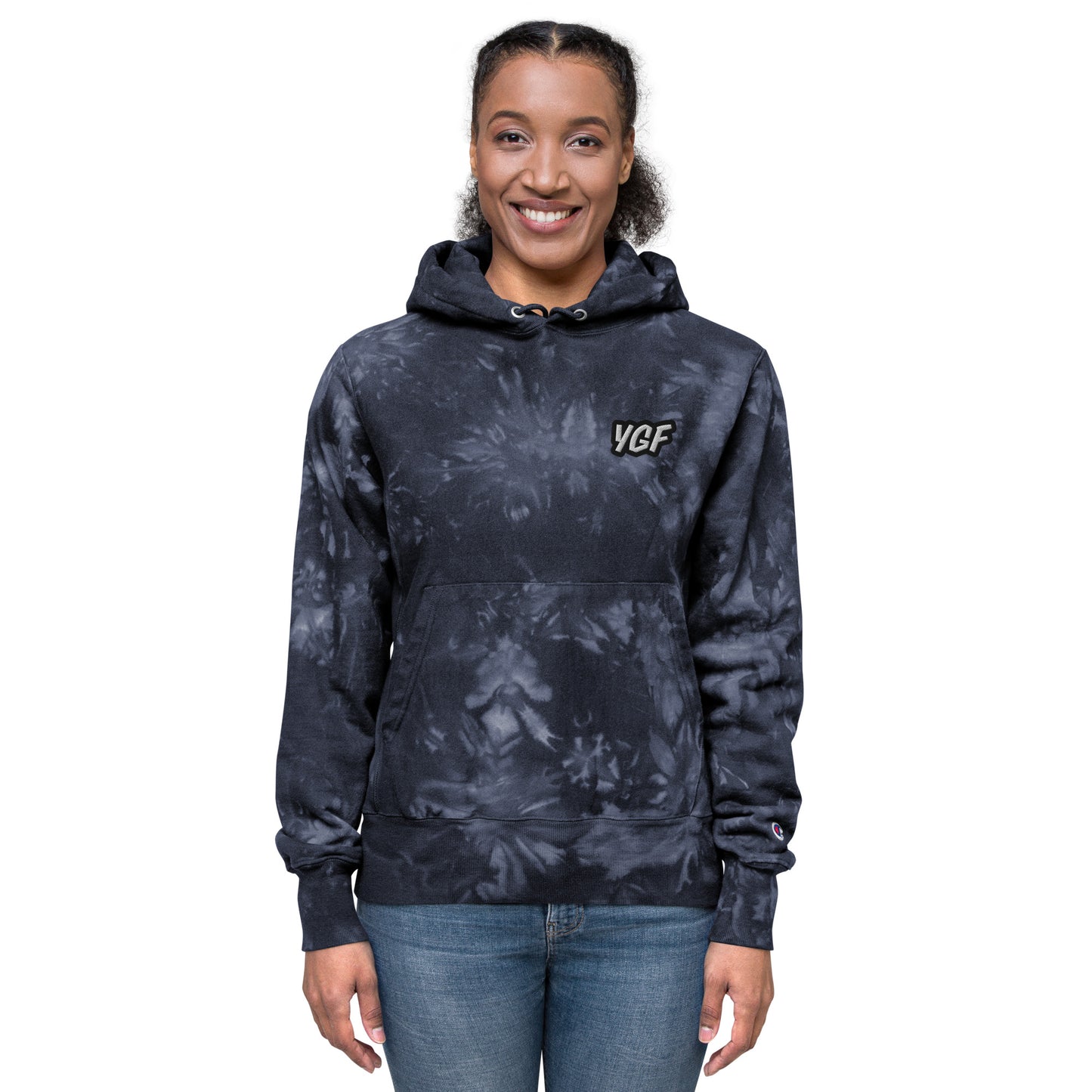 YGF Embroidered Unisex Champion Tie-Dye Hoodie