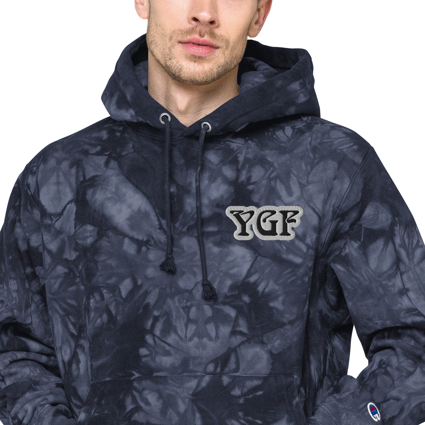 YGF Embroidered Unisex Champion Tie-Dye Hoodie