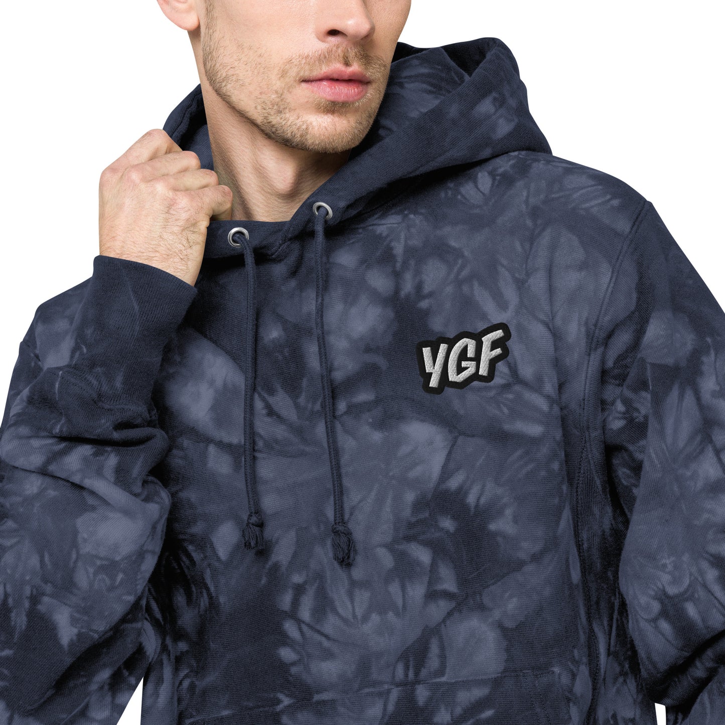 YGF Embroidered Unisex Champion Tie-Dye Hoodie